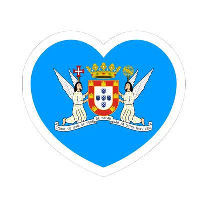 Heart Flag of Macau Municipal - STICKER Vinyl Kiss-Cut Decal 4 Inch White - The Sticker Space