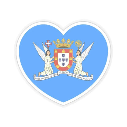 Heart Flag of Macau Municipal - STICKER Vinyl Kiss-Cut Decal 6 Inch Transparent - The Sticker Space
