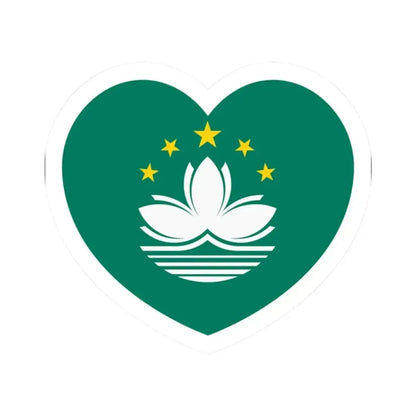 Heart Flag of Macau - STICKER Vinyl Kiss-Cut Decal 2 Inch White - The Sticker Space