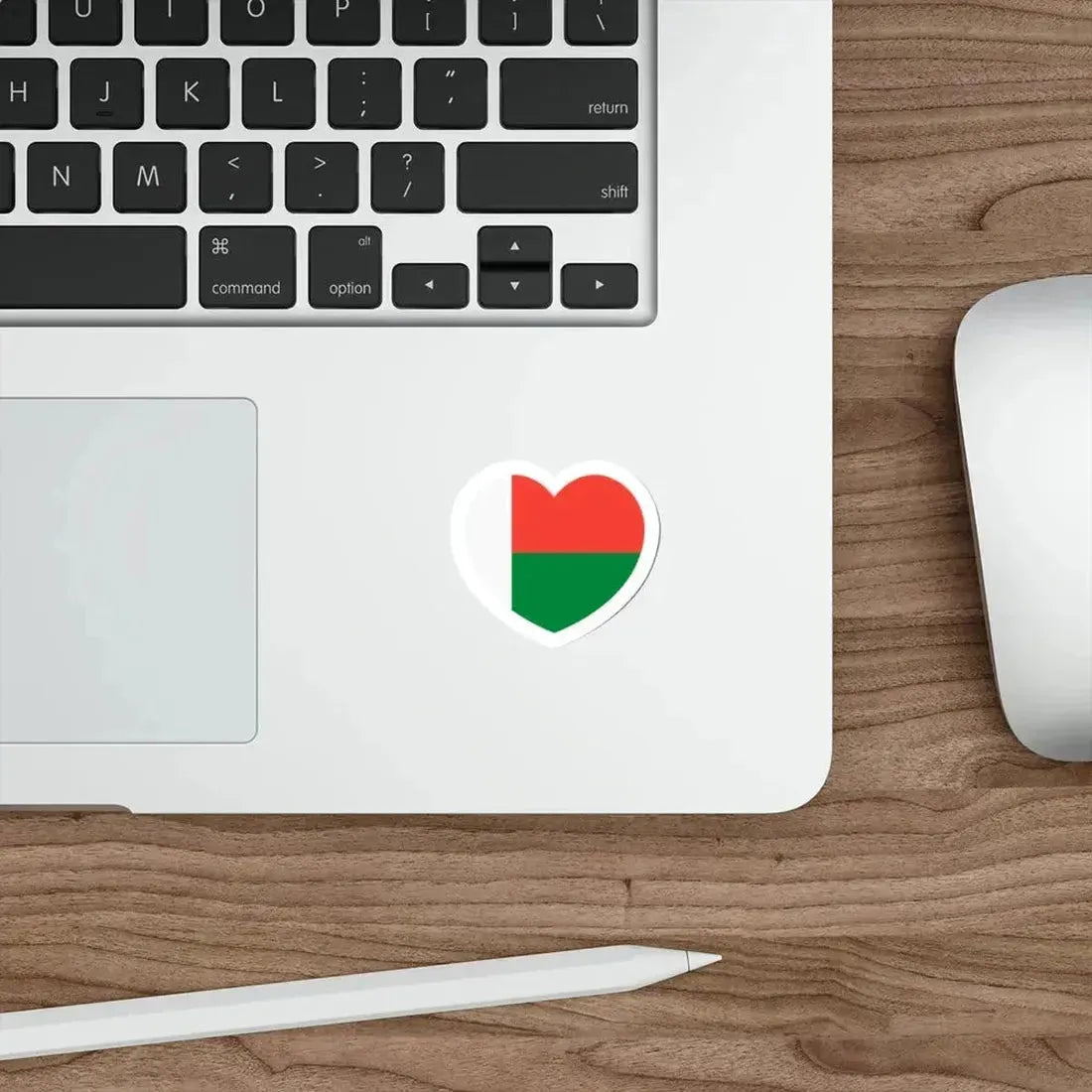 Heart Flag of Madagascar - STICKER Vinyl Die-Cut Decal - The Sticker Space