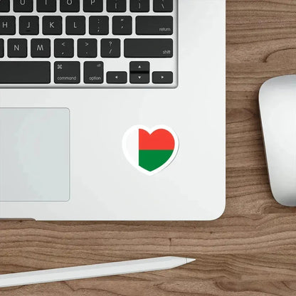Heart Flag of Madagascar - STICKER Vinyl Die-Cut Decal - The Sticker Space