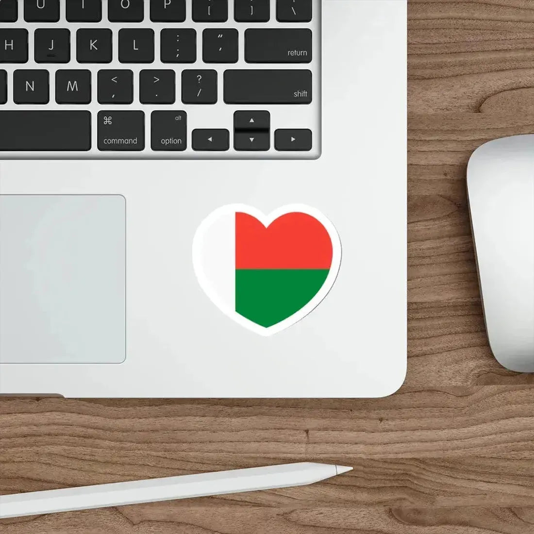 Heart Flag of Madagascar - STICKER Vinyl Die-Cut Decal - The Sticker Space