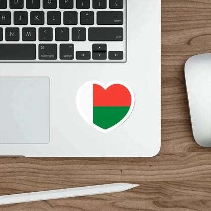 Heart Flag of Madagascar - STICKER Vinyl Die-Cut Decal - The Sticker Space
