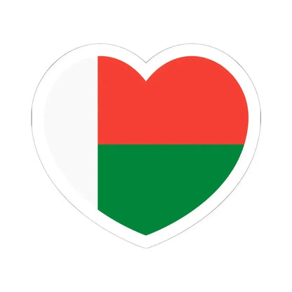 Heart Flag of Madagascar - STICKER Vinyl Kiss-Cut Decal 6 Inch White - The Sticker Space