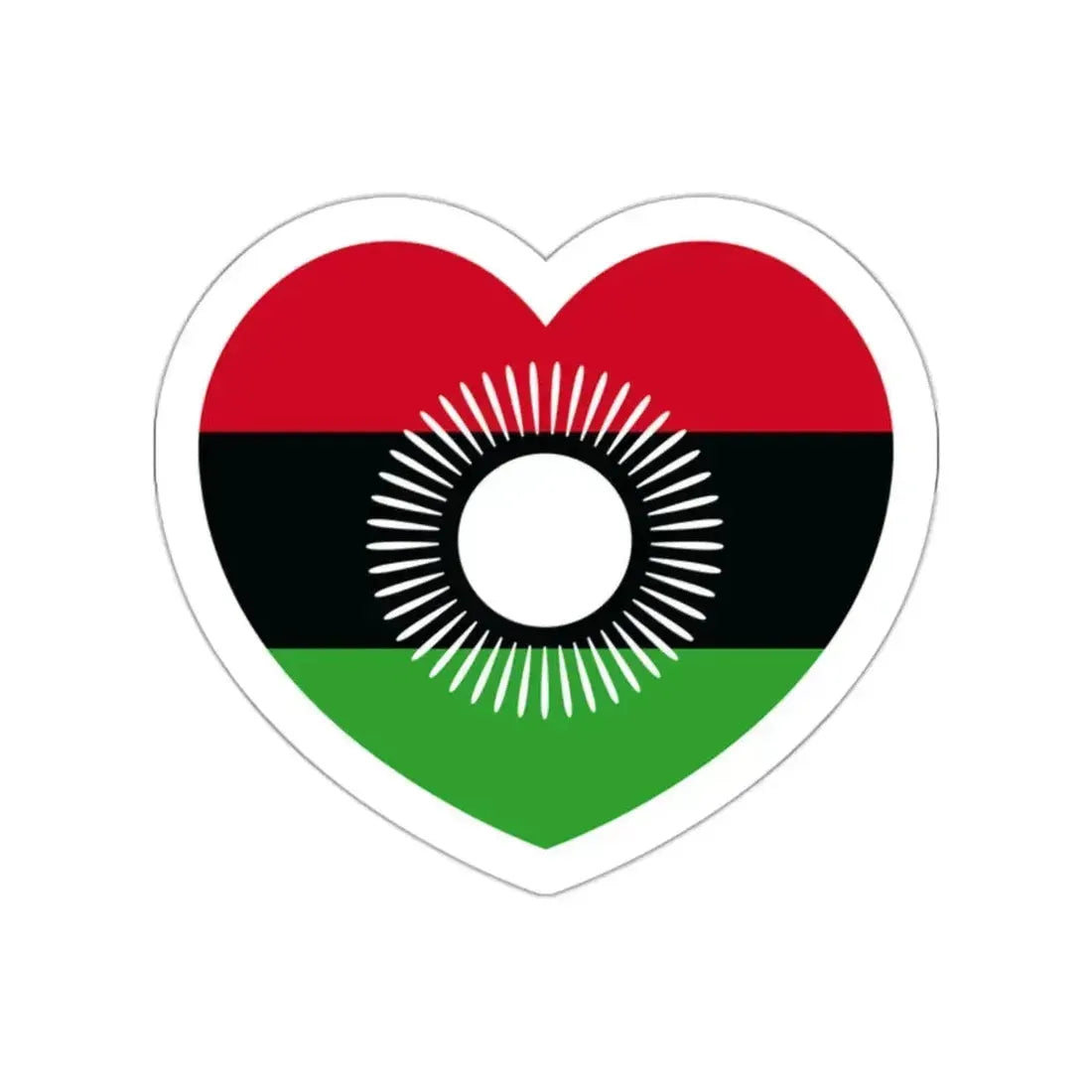 Heart Flag of Malawi 2010-2012 - STICKER Vinyl Die-Cut Decal White Die-Cut 2 Inch - The Sticker Space