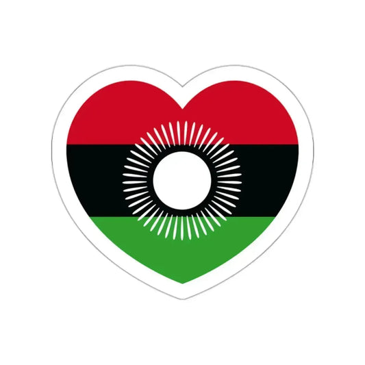 Heart Flag of Malawi 2010-2012 - STICKER Vinyl Die-Cut Decal White Die-Cut 2 Inch - The Sticker Space