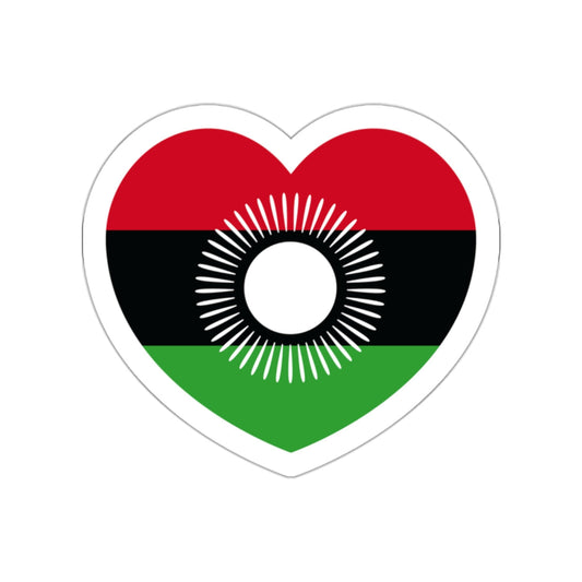 Heart Flag of Malawi 2010-2012 - STICKER Vinyl Die-Cut Decal-White-The Sticker Space