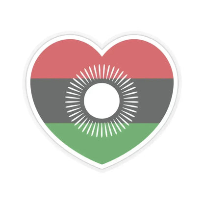 Heart Flag of Malawi 2010-2012 - STICKER Vinyl Kiss-Cut Decal 2 Inch Transparent - The Sticker Space