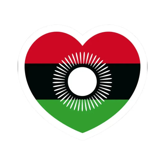 Heart Flag of Malawi 2010-2012 - STICKER Vinyl Kiss-Cut Decal 2 Inch White - The Sticker Space