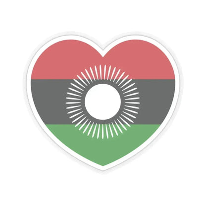 Heart Flag of Malawi 2010-2012 - STICKER Vinyl Kiss-Cut Decal 3 Inch Transparent - The Sticker Space