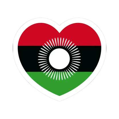 Heart Flag of Malawi 2010-2012 - STICKER Vinyl Kiss-Cut Decal 3 Inch White - The Sticker Space