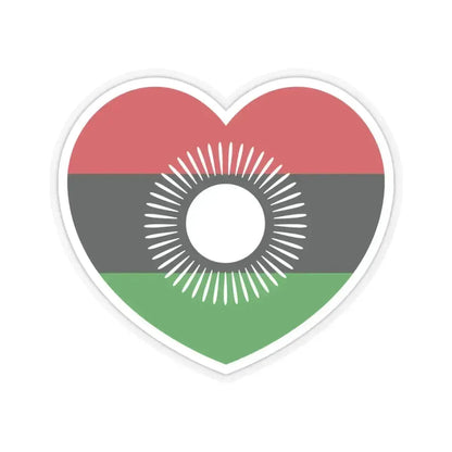 Heart Flag of Malawi 2010-2012 - STICKER Vinyl Kiss-Cut Decal 4 Inch Transparent - The Sticker Space