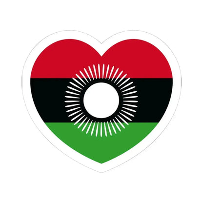 Heart Flag of Malawi 2010-2012 - STICKER Vinyl Kiss-Cut Decal 4 Inch White - The Sticker Space