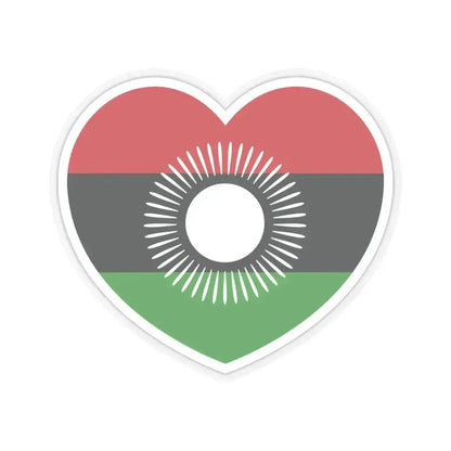 Heart Flag of Malawi 2010-2012 - STICKER Vinyl Kiss-Cut Decal 6 Inch Transparent - The Sticker Space