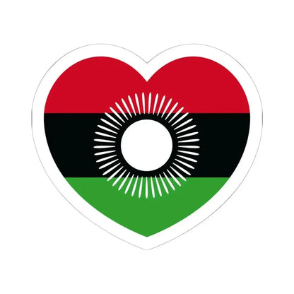 Heart Flag of Malawi 2010-2012 - STICKER Vinyl Kiss-Cut Decal 6 Inch White - The Sticker Space