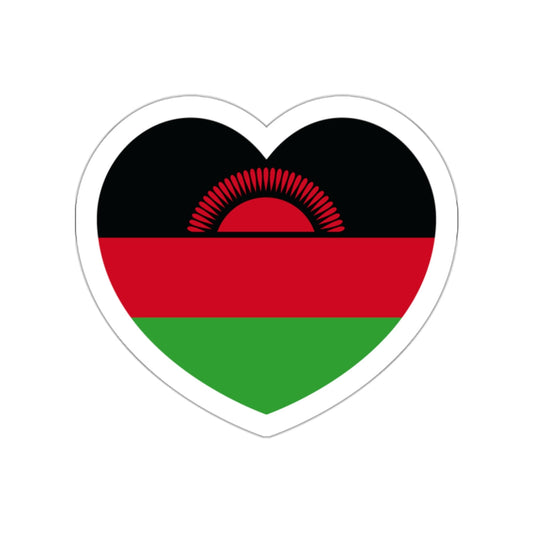 Heart Flag of Malawi - STICKER Vinyl Die-Cut Decal-White-The Sticker Space