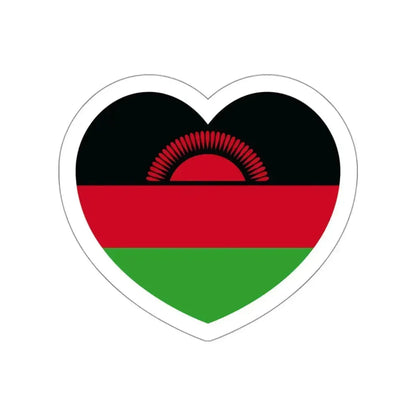 Heart Flag of Malawi - STICKER Vinyl Die-Cut Decal White Die-Cut 3 Inch - The Sticker Space