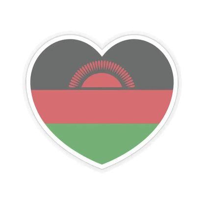 Heart Flag of Malawi - STICKER Vinyl Kiss-Cut Decal 2 Inch Transparent - The Sticker Space