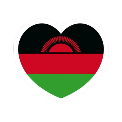 Heart Flag of Malawi - STICKER Vinyl Kiss-Cut Decal 2 Inch White - The Sticker Space