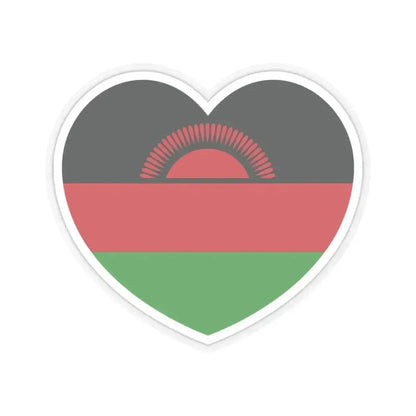 Heart Flag of Malawi - STICKER Vinyl Kiss-Cut Decal 3 Inch Transparent - The Sticker Space