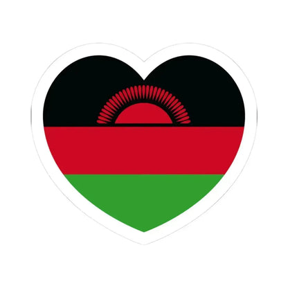 Heart Flag of Malawi - STICKER Vinyl Kiss-Cut Decal 3 Inch White - The Sticker Space