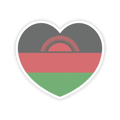 Heart Flag of Malawi - STICKER Vinyl Kiss-Cut Decal 4 Inch Transparent - The Sticker Space