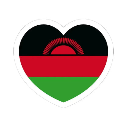 Heart Flag of Malawi - STICKER Vinyl Kiss-Cut Decal 4 Inch White - The Sticker Space