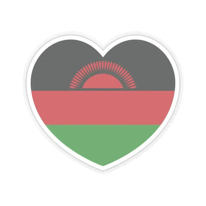 Heart Flag of Malawi - STICKER Vinyl Kiss-Cut Decal 6 Inch Transparent - The Sticker Space