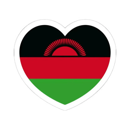 Heart Flag of Malawi - STICKER Vinyl Kiss-Cut Decal 6 Inch White - The Sticker Space