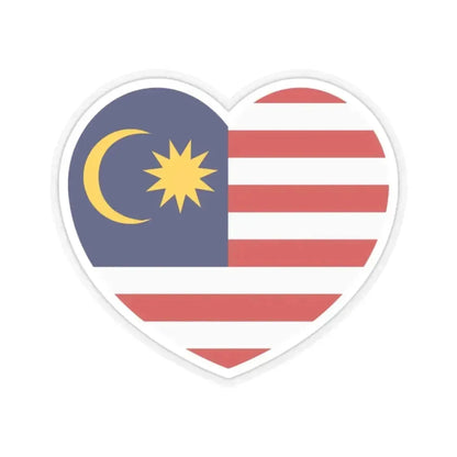 Heart Flag of Malaya - STICKER Vinyl Kiss-Cut Decal 2 Inch Transparent - The Sticker Space