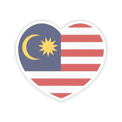 Heart Flag of Malaya - STICKER Vinyl Kiss-Cut Decal 4 Inch Transparent - The Sticker Space