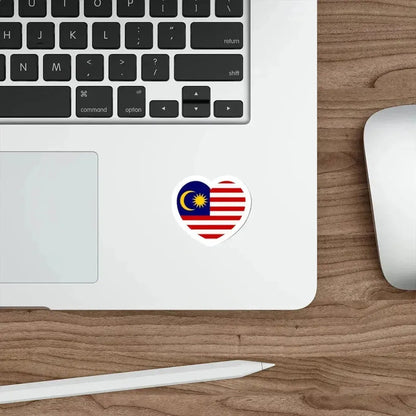 Heart Flag of Malaysia - STICKER Vinyl Die-Cut Decal - The Sticker Space