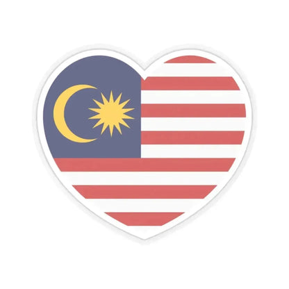Heart Flag of Malaysia - STICKER Vinyl Kiss-Cut Decal 2 Inch Transparent - The Sticker Space