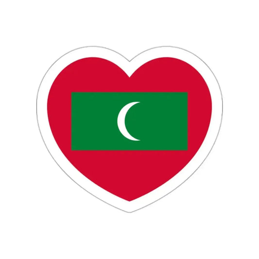 Heart Flag of Maldives - STICKER Vinyl Die-Cut Decal White Die-Cut 2 Inch - The Sticker Space