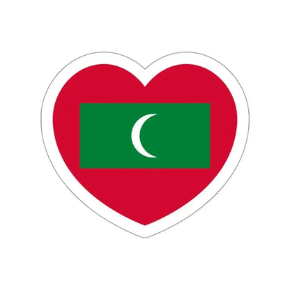 Heart Flag of Maldives - STICKER Vinyl Die-Cut Decal White Die-Cut 3 Inch - The Sticker Space