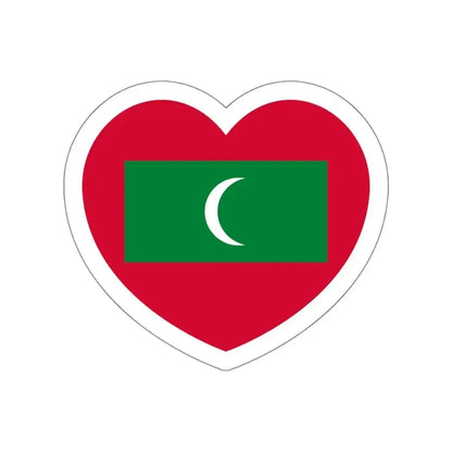 Heart Flag of Maldives - STICKER Vinyl Die-Cut Decal White Die-Cut 6 Inch - The Sticker Space