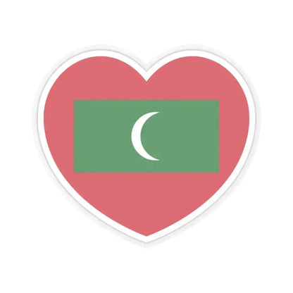 Heart Flag of Maldives - STICKER Vinyl Kiss-Cut Decal 2 Inch Transparent - The Sticker Space
