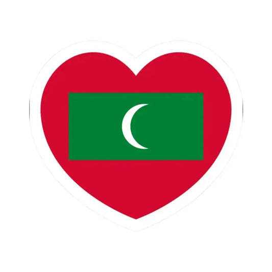 Heart Flag of Maldives - STICKER Vinyl Kiss-Cut Decal 2 Inch White - The Sticker Space