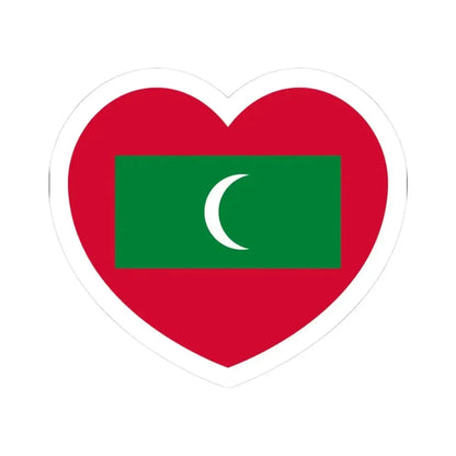 Heart Flag of Maldives - STICKER Vinyl Kiss-Cut Decal 3 Inch White - The Sticker Space