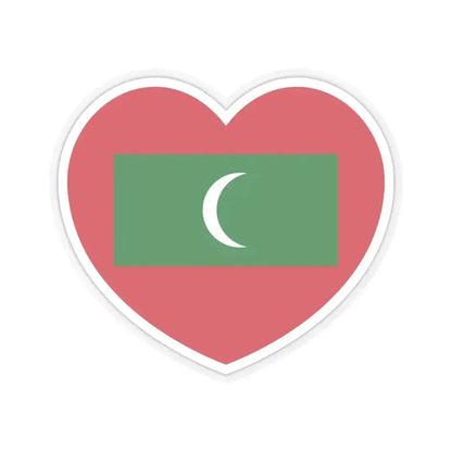 Heart Flag of Maldives - STICKER Vinyl Kiss-Cut Decal 6 Inch Transparent - The Sticker Space