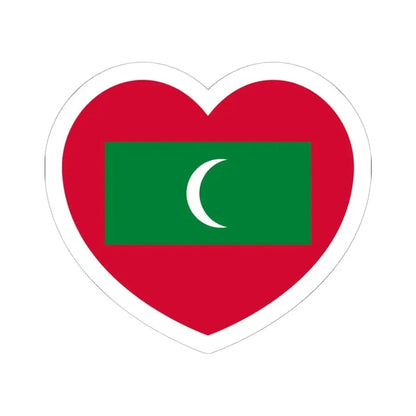 Heart Flag of Maldives - STICKER Vinyl Kiss-Cut Decal 6 Inch White - The Sticker Space