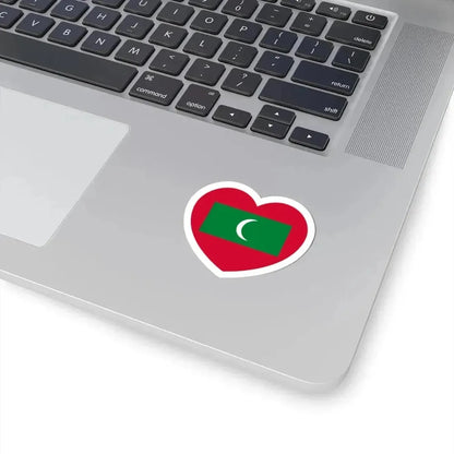 Heart Flag of Maldives - STICKER Vinyl Kiss-Cut Decal - The Sticker Space