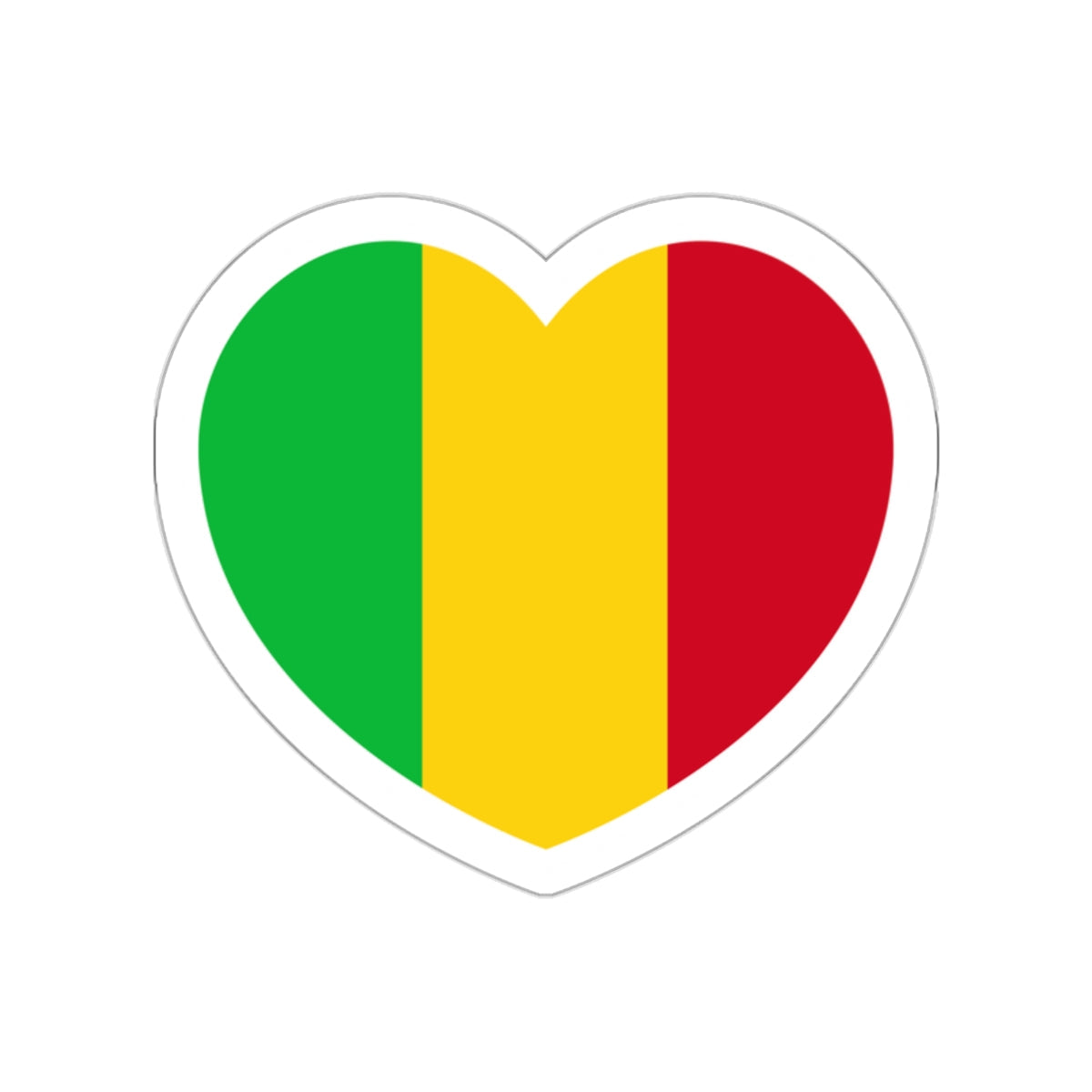 Heart Flag of Mali - STICKER Vinyl Die-Cut Decal-White-The Sticker Space