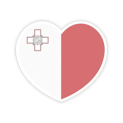 Heart Flag of Malta - STICKER Vinyl Kiss-Cut Decal 2 Inch Transparent - The Sticker Space