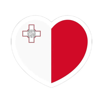 Heart Flag of Malta - STICKER Vinyl Kiss-Cut Decal 4 Inch White - The Sticker Space