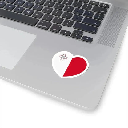 Heart Flag of Malta - STICKER Vinyl Kiss-Cut Decal - The Sticker Space