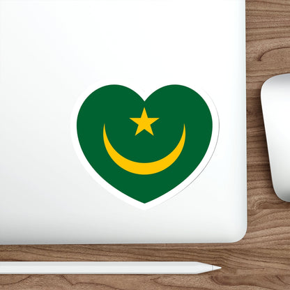 Heart Flag of Mauritania 1959-2017 - STICKER Vinyl Die-Cut Decal-The Sticker Space