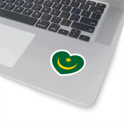 Heart Flag of Mauritania 1959-2017 - STICKER Vinyl Kiss-Cut Decal - The Sticker Space