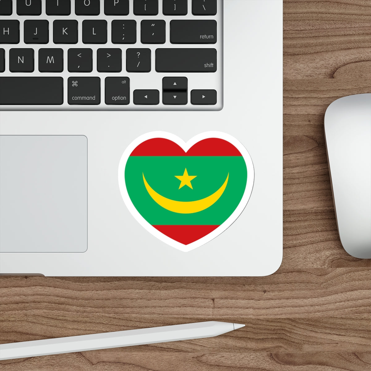 Heart Flag of Mauritania - STICKER Vinyl Die-Cut Decal-The Sticker Space