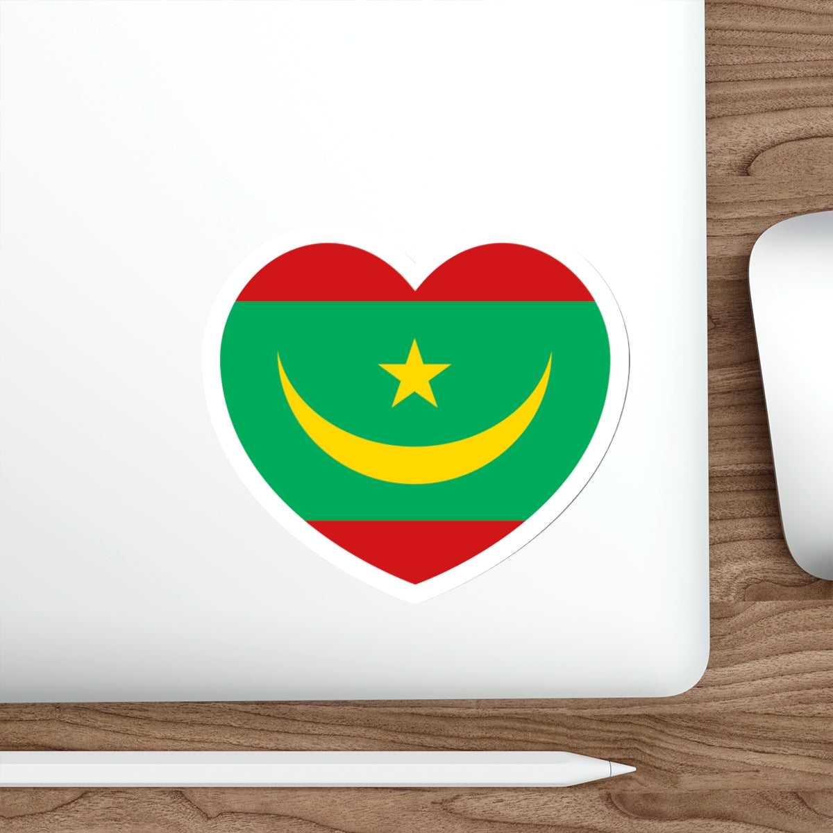 Heart Flag of Mauritania - STICKER Vinyl Die-Cut Decal-The Sticker Space